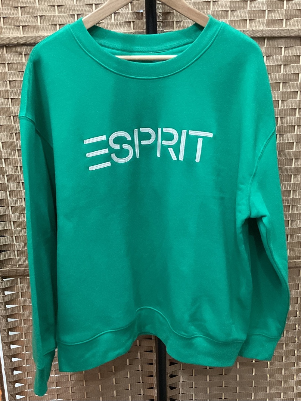 Esprit Green Crewneck Sweatshirt with White Logo - Picture 1 of 5